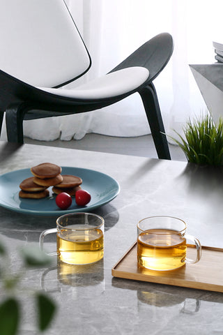 To tekopper i borosilikatglas, 150 ml  med drage